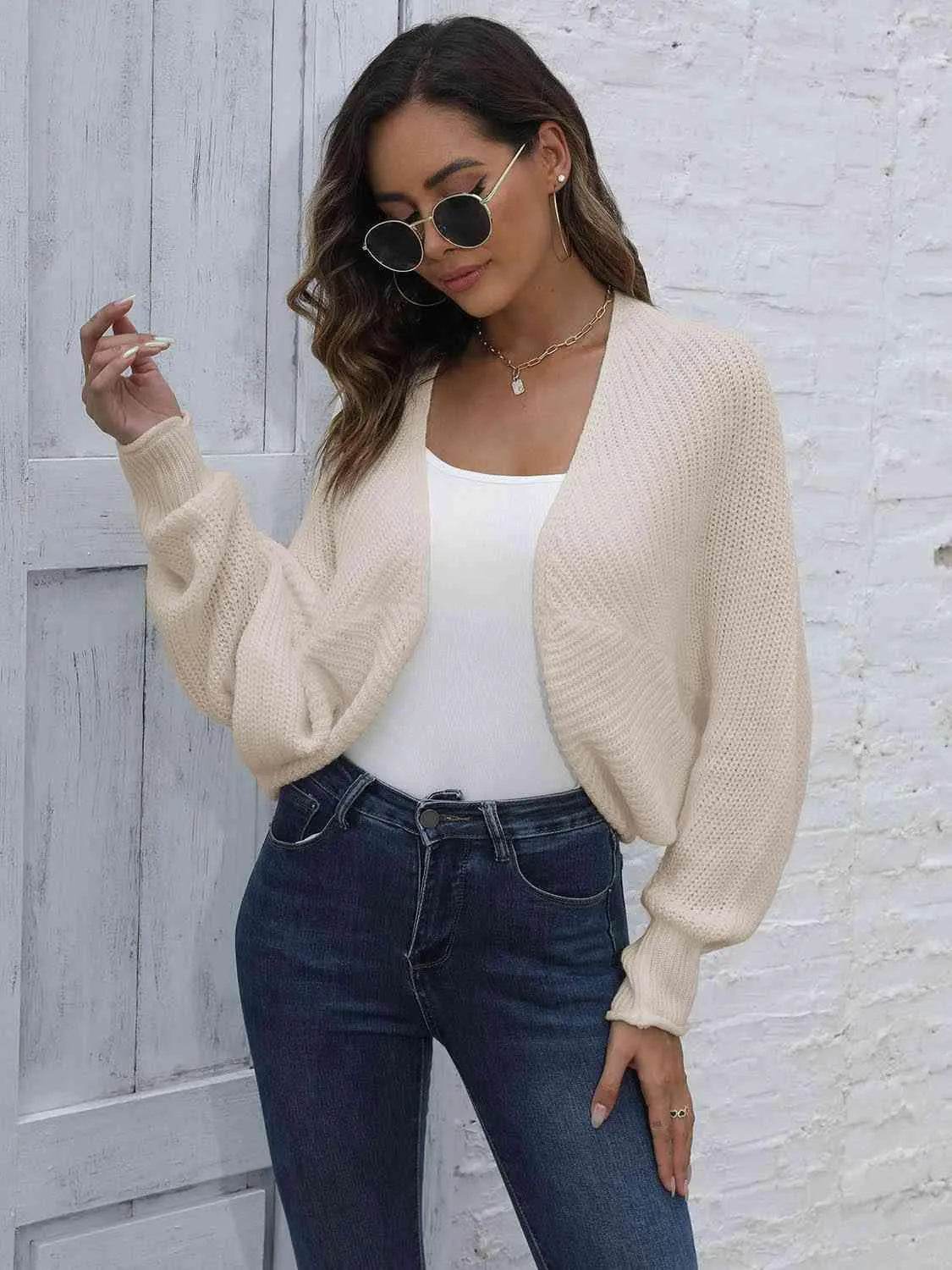 Bat Sleeve Open Front Short Cardigan – Effortless Layering Piece | Bona Fide Fashion - Bona Fide Fashion