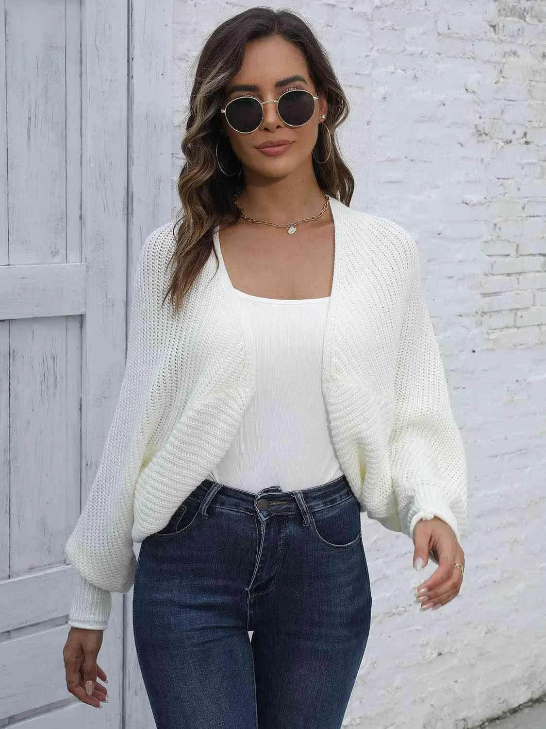 Bat Sleeve Open Front Short Cardigan – Effortless Layering Piece | Bona Fide Fashion - Bona Fide Fashion
