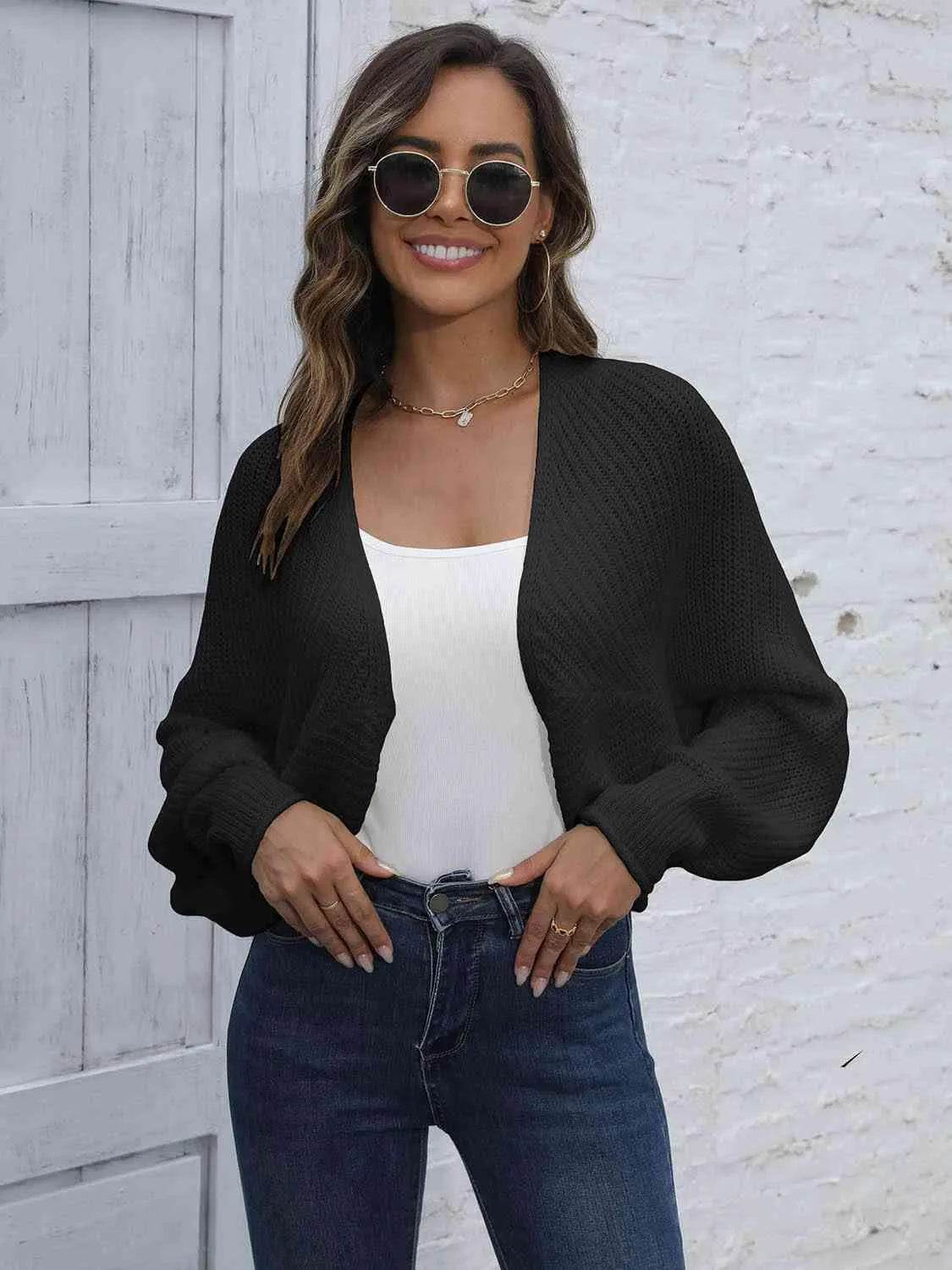 Bat Sleeve Open Front Short Cardigan – Effortless Layering Piece | Bona Fide Fashion - Bona Fide Fashion