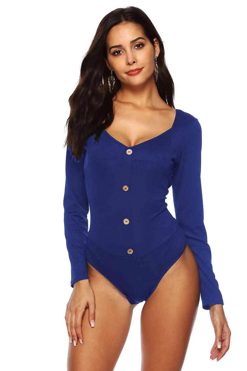 Button Detail Bodysuit – Chic, Fitted & Versatile Style | Bona Fide Fashion - Bona Fide Fashion