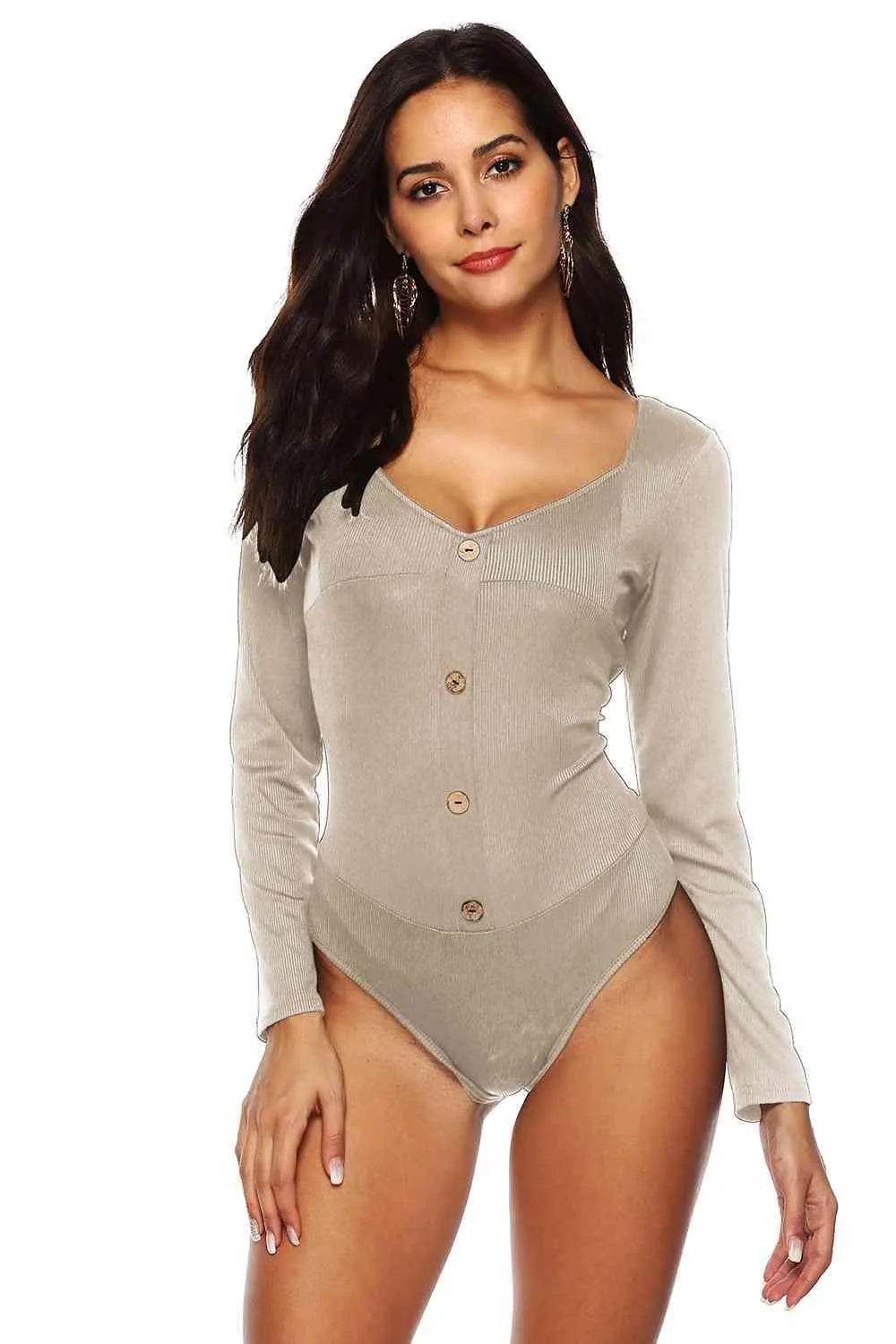 Button Detail Bodysuit – Chic, Fitted & Versatile Style | Bona Fide Fashion - Bona Fide Fashion