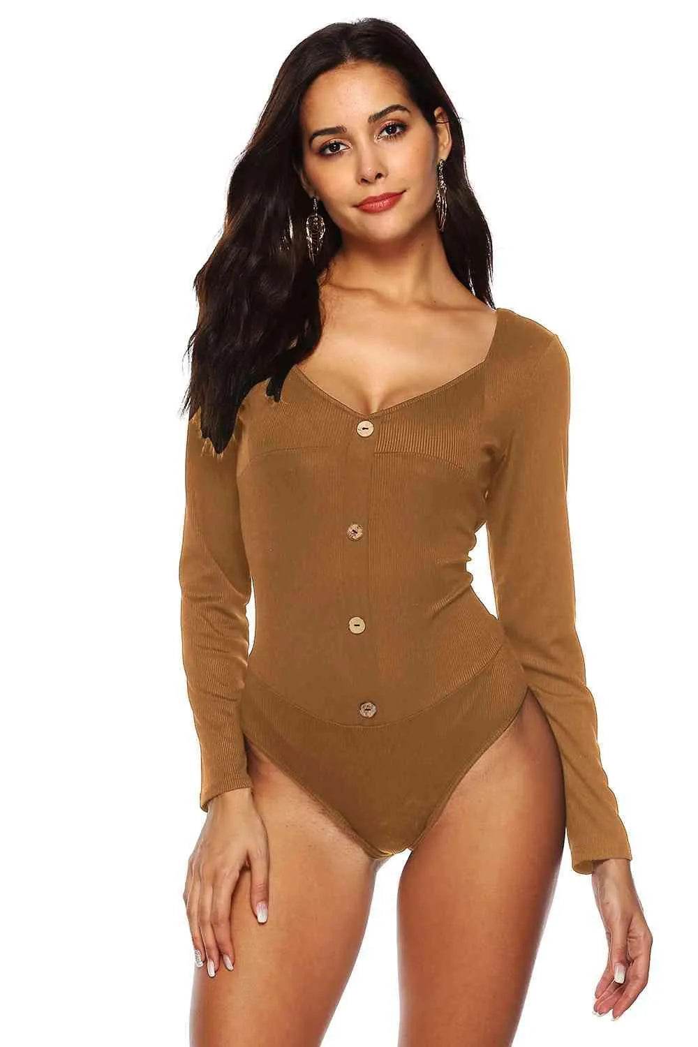 Button Detail Bodysuit – Chic, Fitted & Versatile Style | Bona Fide Fashion - Bona Fide Fashion