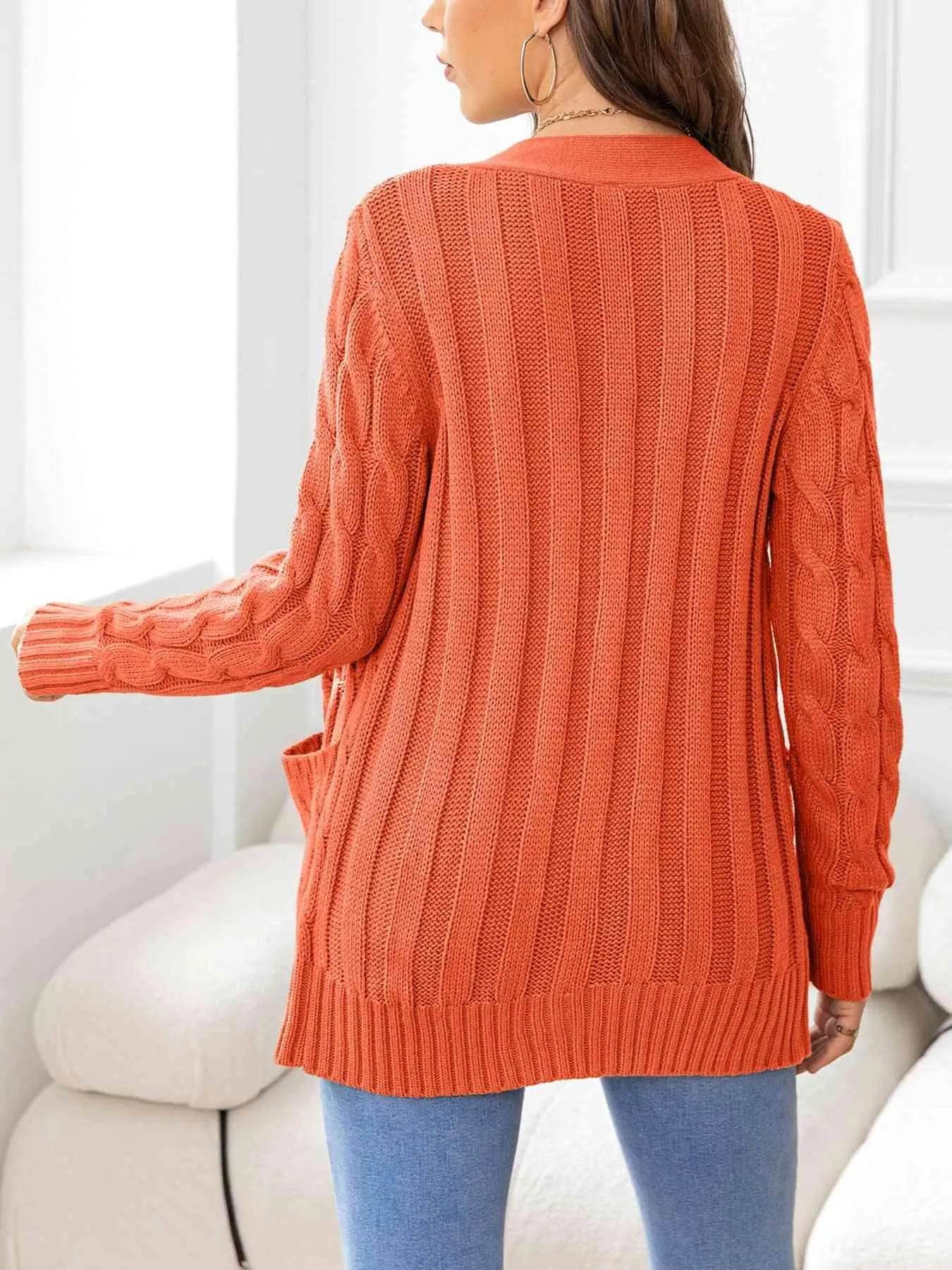 Button Down Cable Knit Cardigan – Classic Warmth & Texture | Bona Fide Fashion - Bona Fide Fashion