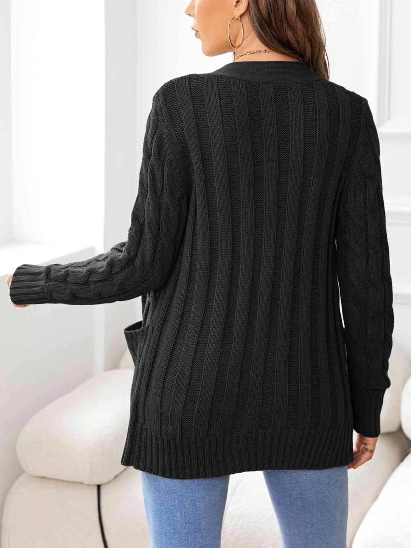 Button Down Cable Knit Cardigan – Classic Warmth & Texture | Bona Fide Fashion - Bona Fide Fashion