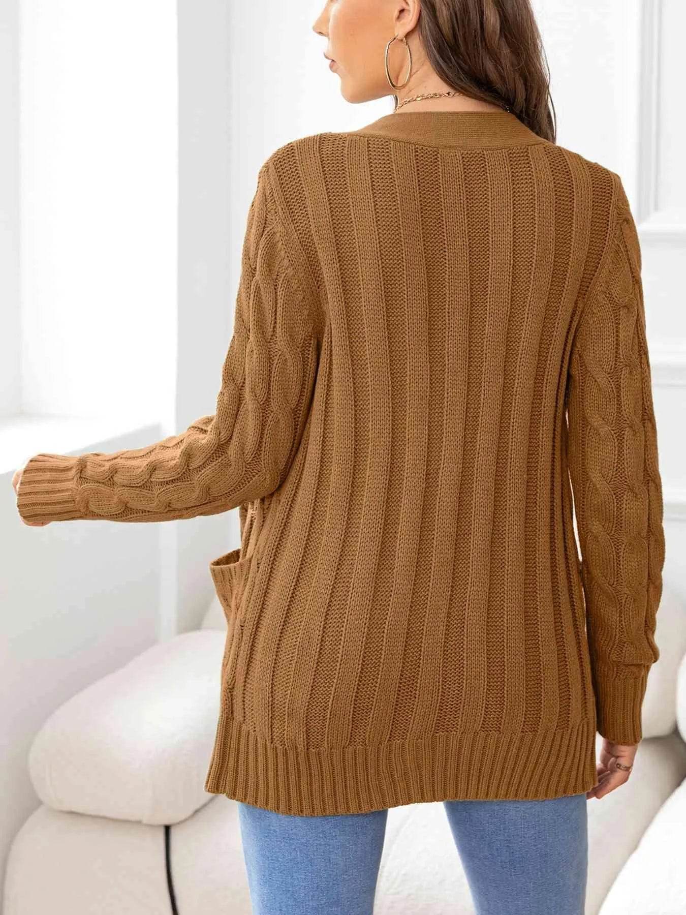 Button Down Cable Knit Cardigan – Classic Warmth & Texture | Bona Fide Fashion - Bona Fide Fashion