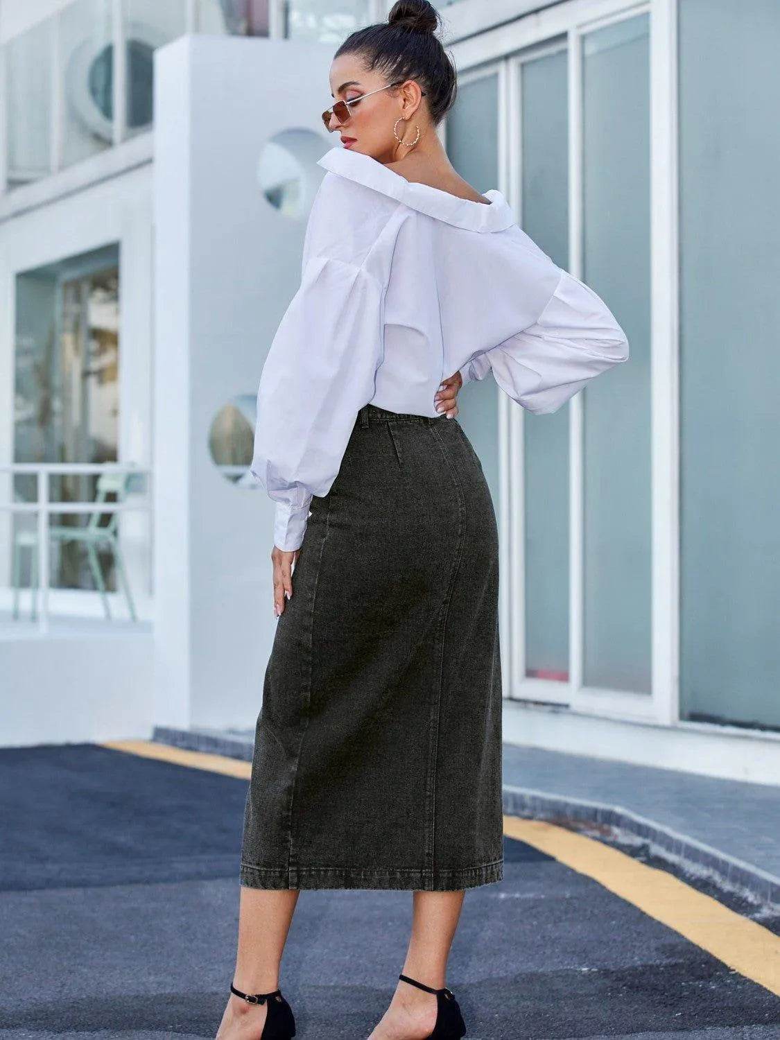 Button Down Denim Skirt – Classic, Casual & Timeless Look | Bona Fide Fashion - Bona Fide Fashion