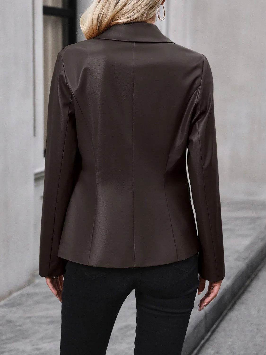 Button-Up Collared Neck Blazer – Sleek & Structured Statement | Bona Fide Fashion - Bona Fide Fashion