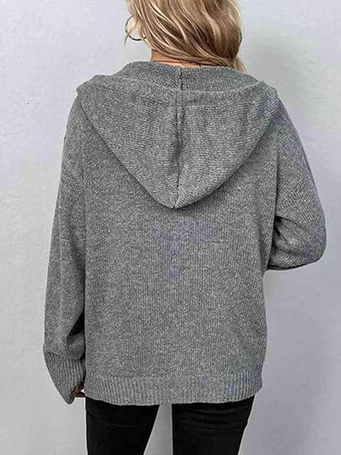 Button-Up Hooded Cardigan with Drawstring – Comfy & Casual Layer | Bona Fide Fashion - Bona Fide Fashion