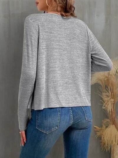 Bona Fide Fashion- Button Up Long Sleeve Cardigan - Women Fashion - Bona Fide Fashion