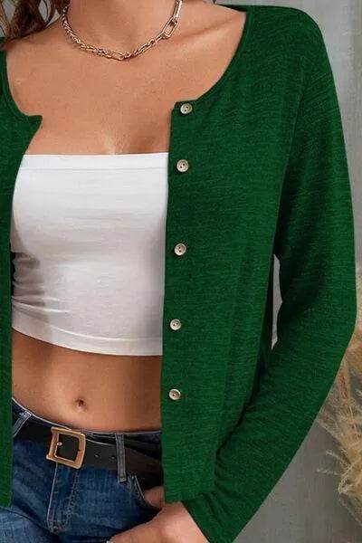 Bona Fide Fashion- Button Up Long Sleeve Cardigan - Women Fashion - Bona Fide Fashion