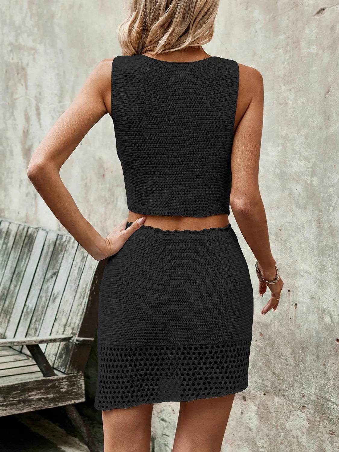 Sleeveless Button-Up Top & Drawstring Skirt Set – Effortless Summer Style | Bona Fide Fashion - Bona Fide Fashion