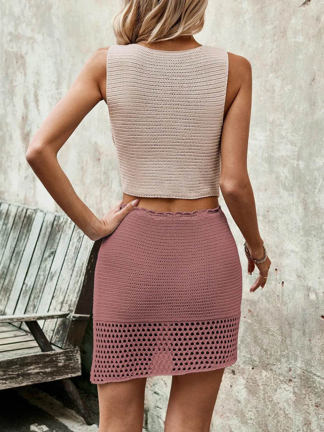 Sleeveless Button-Up Top & Drawstring Skirt Set – Effortless Summer Style | Bona Fide Fashion - Bona Fide Fashion