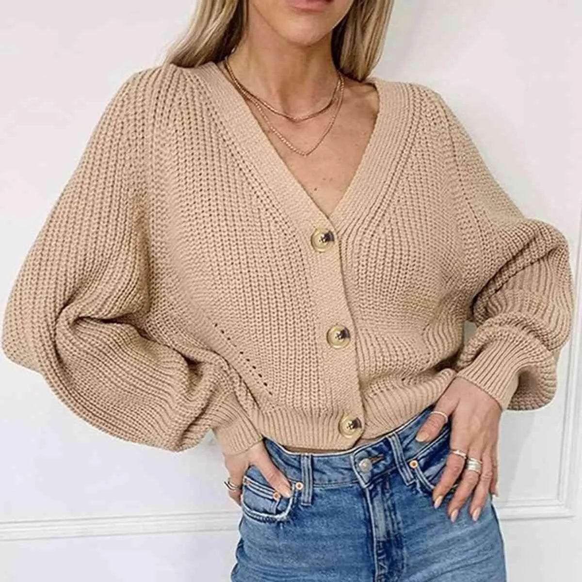 Button-Up V-Neck Long Sleeve Cardigan – Soft, Stylish Everyday Layer | Bona Fide Fashion - Bona Fide Fashion