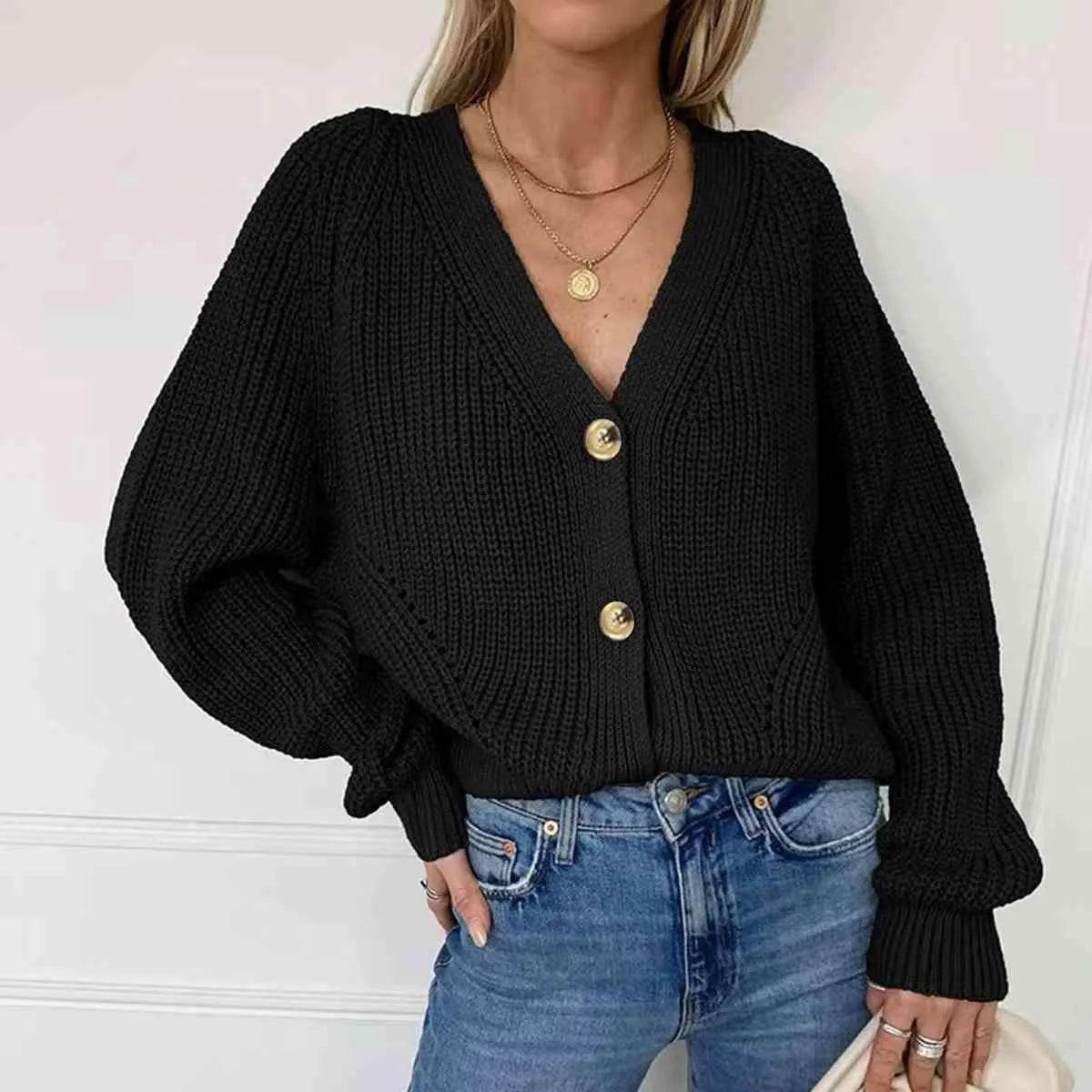 Button-Up V-Neck Long Sleeve Cardigan – Soft, Stylish Everyday Layer | Bona Fide Fashion - Bona Fide Fashion