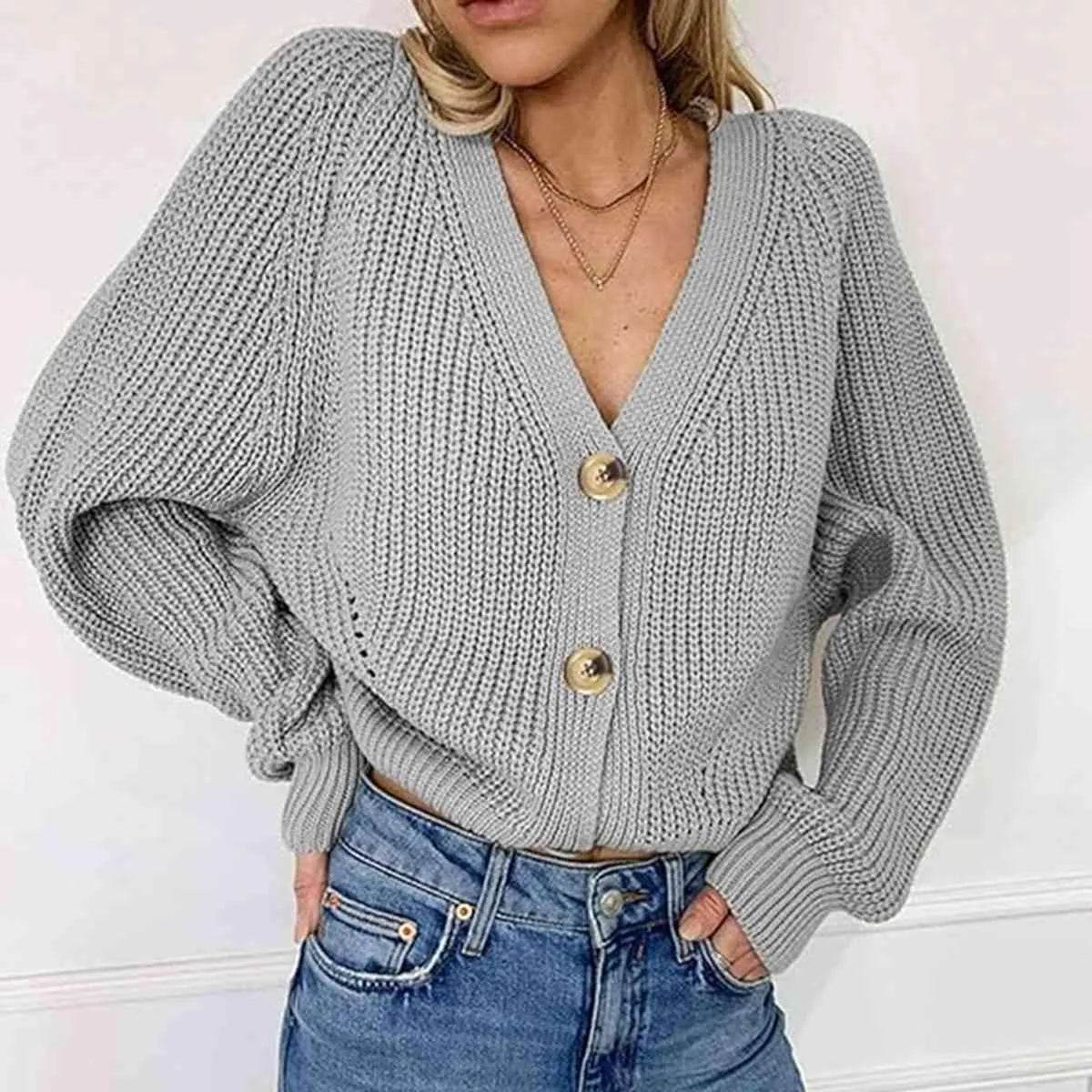 Button-Up V-Neck Long Sleeve Cardigan – Soft, Stylish Everyday Layer | Bona Fide Fashion - Bona Fide Fashion