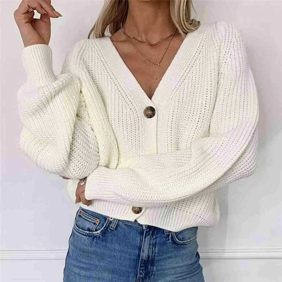 Button-Up V-Neck Long Sleeve Cardigan – Soft, Stylish Everyday Layer | Bona Fide Fashion - Bona Fide Fashion