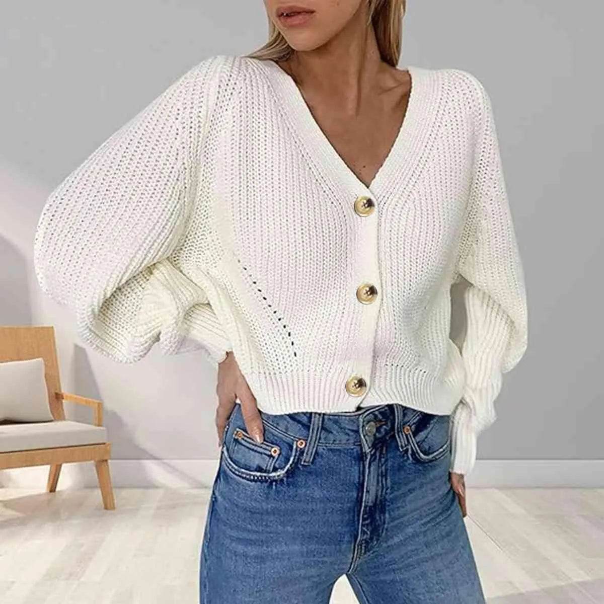 Button-Up V-Neck Long Sleeve Cardigan – Soft, Stylish Everyday Layer | Bona Fide Fashion - Bona Fide Fashion