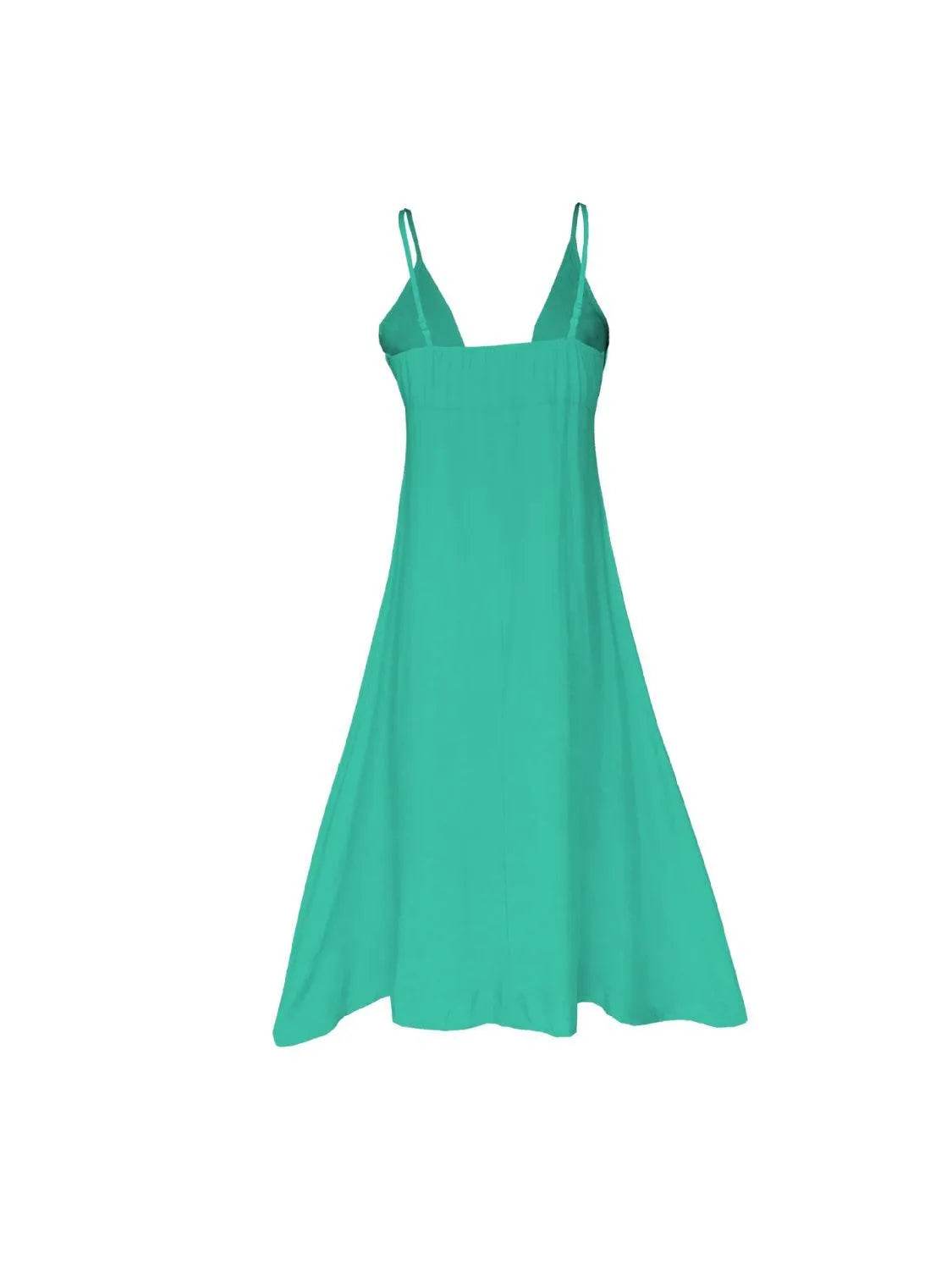 Buttoned Plunge Midi Cami Dress – Flirty & Elegant Silhouette | Bona Fide Fashion - Bona Fide Fashion