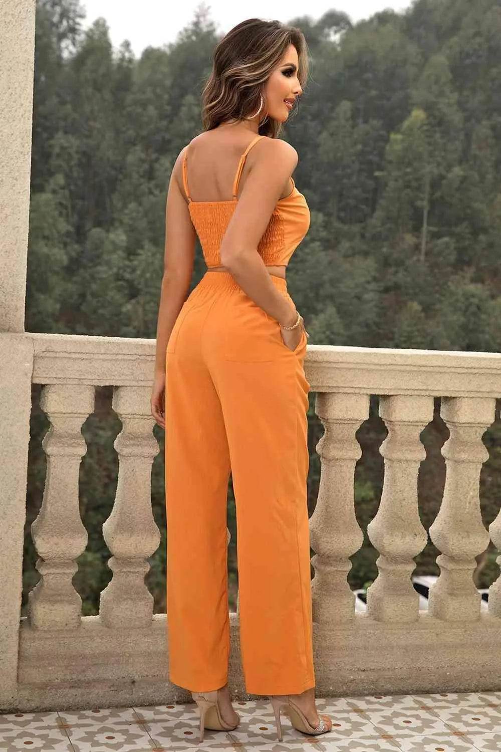 Cami & Tied Straight Leg Pants Set – Effortless Chic Two-Piece | Bona Fide Fashion - Bona Fide Fashion