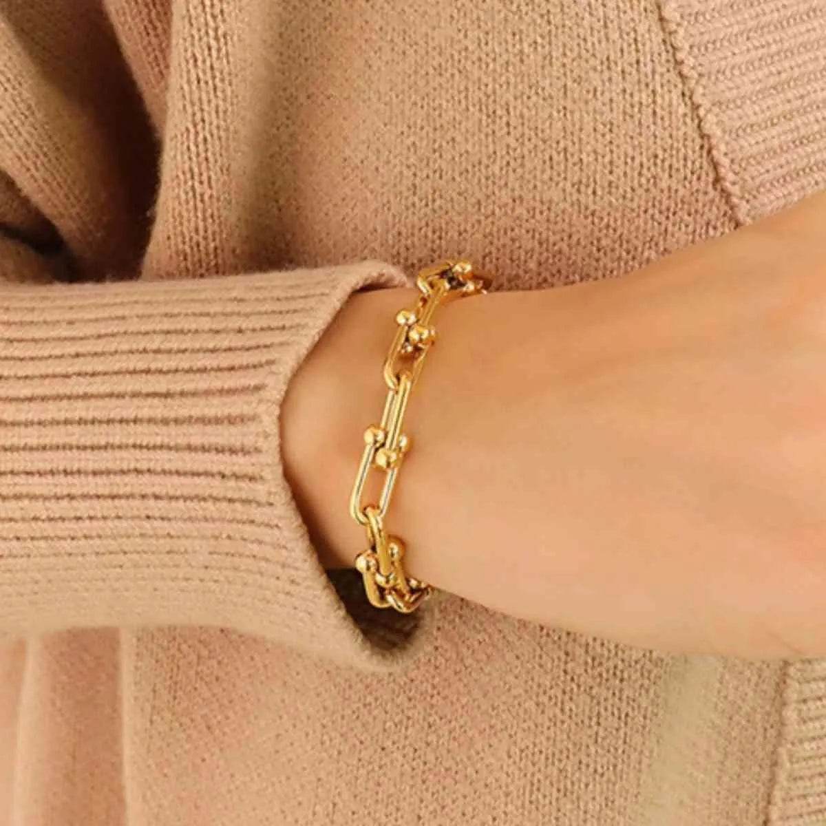 Chunky Chain Titanium Steel Bracelet – Edgy, Durable Statement Piece | Bona Fide Fashion - Bona Fide Fashion