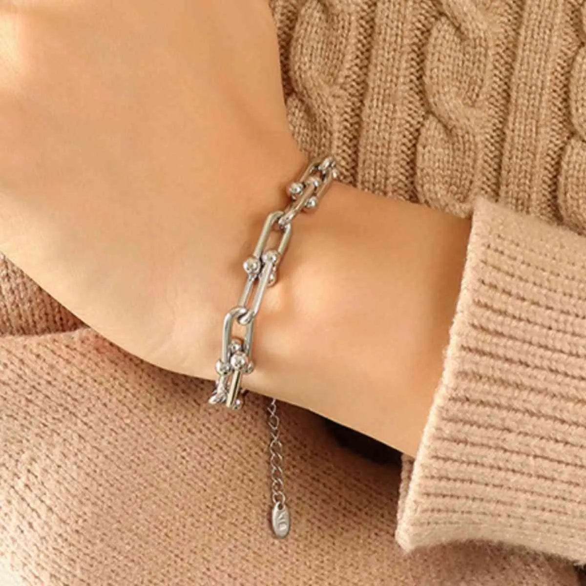 Chunky Chain Titanium Steel Bracelet – Edgy, Durable Statement Piece | Bona Fide Fashion - Bona Fide Fashion