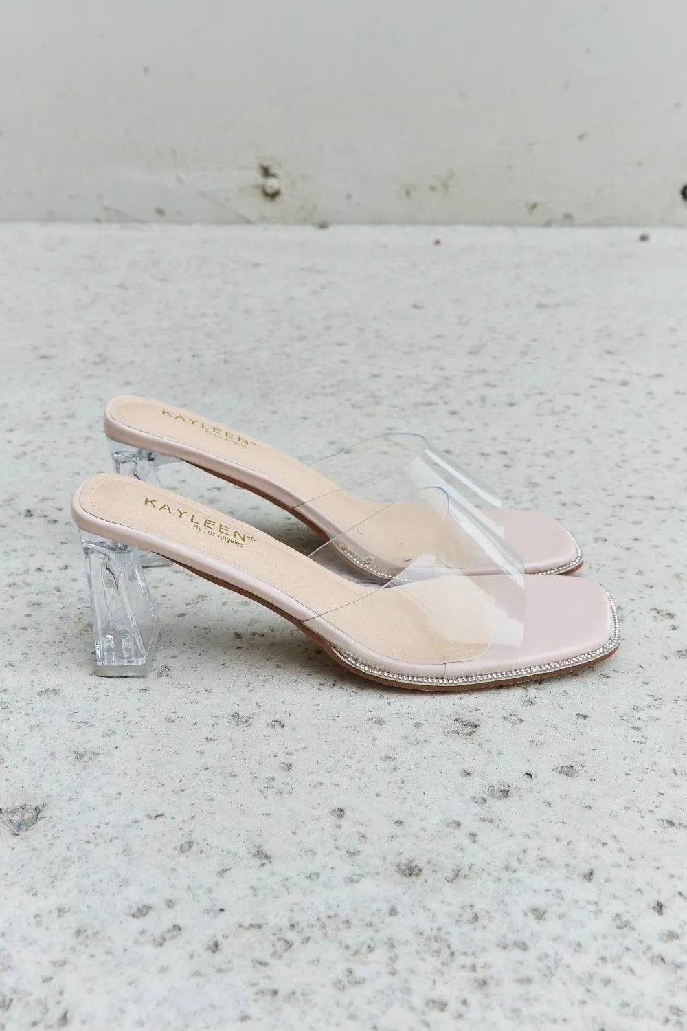 DDK “Make Myself Clear” Mule Block Heels – Sleek, Modern Elevation | Bona Fide Fashion - Bona Fide Fashion