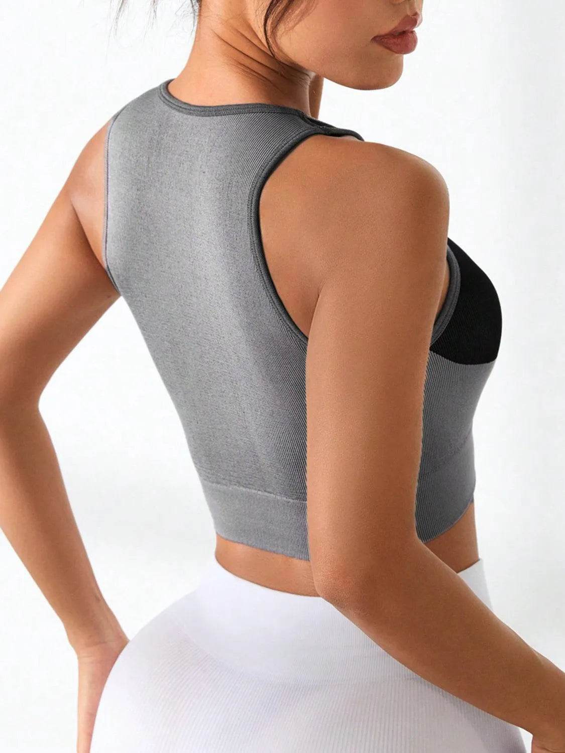 Bona Fide Fashion - Color Block Round Neck Active Tank - Women Fashion - Bona Fide Fashion