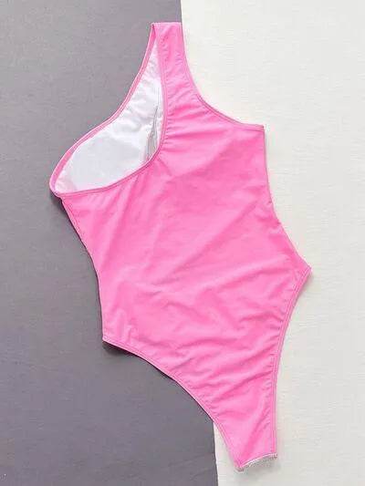 Contrast Panel One-Piece Swimsuit – Flattering Tummy Control Swimwear for Women - Bona Fide Fashion