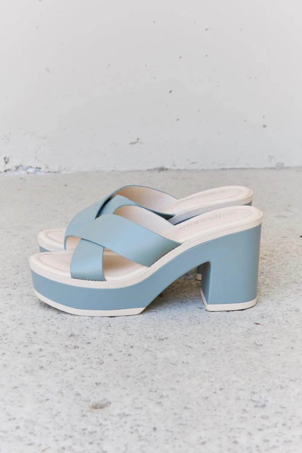 Weeboo “Cherish the Moments” Platform Sandals – Misty Blue Comfort & Style | Bona Fide Fashion - Bona Fide Fashion