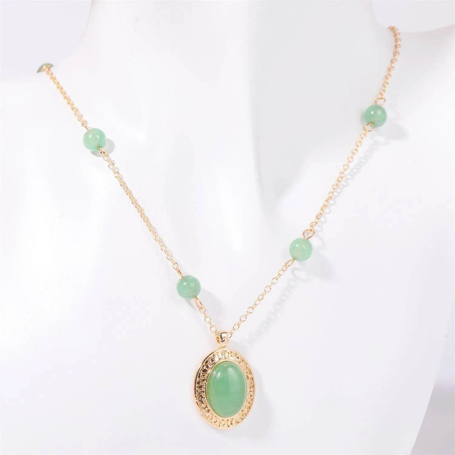 Bona Fide Fashion - Copper Natural Crystal Pendant Necklace - Women Fashion - Bona Fide Fashion