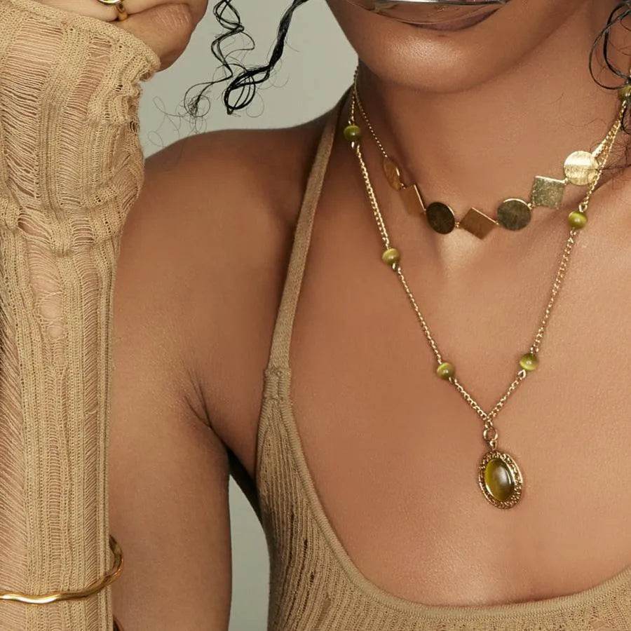 Bona Fide Fashion - Copper Natural Crystal Pendant Necklace - Women Fashion - Bona Fide Fashion