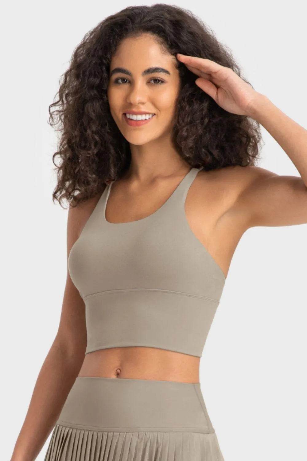 Crisscross Back Ladder Detail Sports Bra – Stylish Supportive Activewear for Women - Bona Fide Fashion