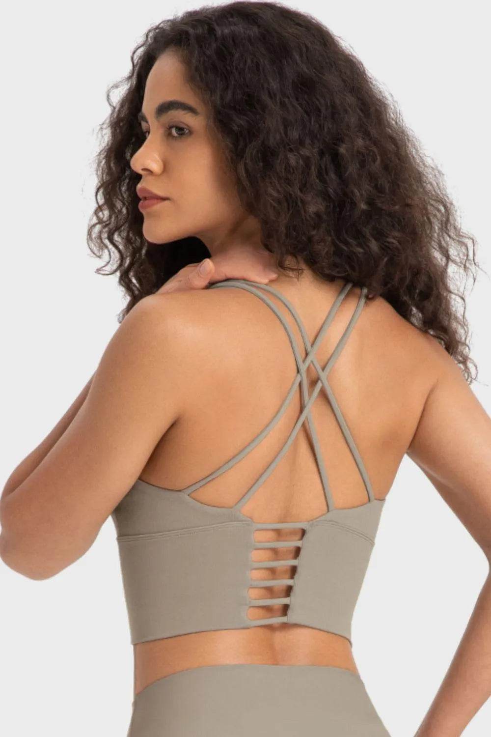 Crisscross Back Ladder Detail Sports Bra – Stylish Supportive Activewear for Women - Bona Fide Fashion