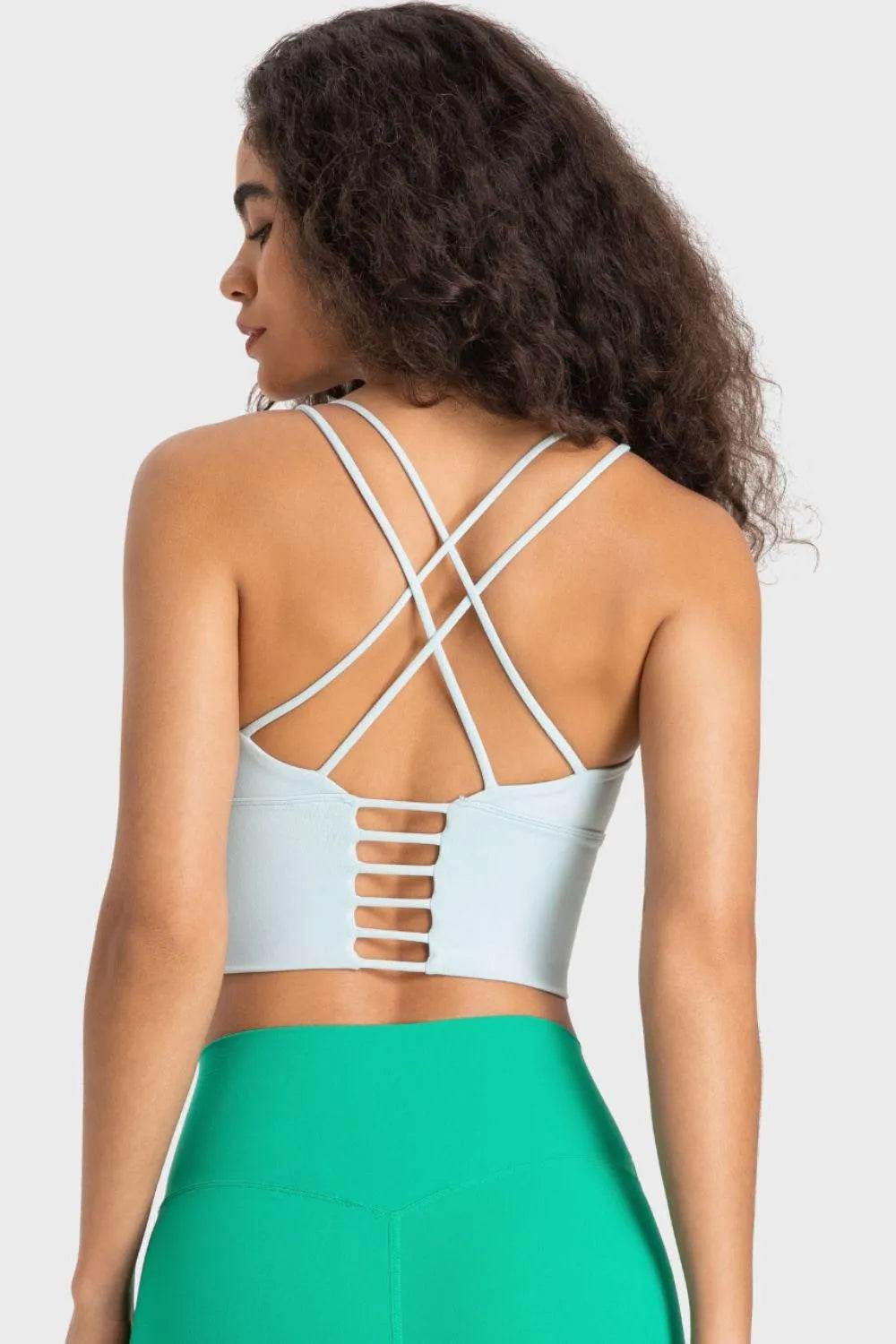 Crisscross Back Ladder Detail Sports Bra – Stylish Supportive Activewear for Women - Bona Fide Fashion