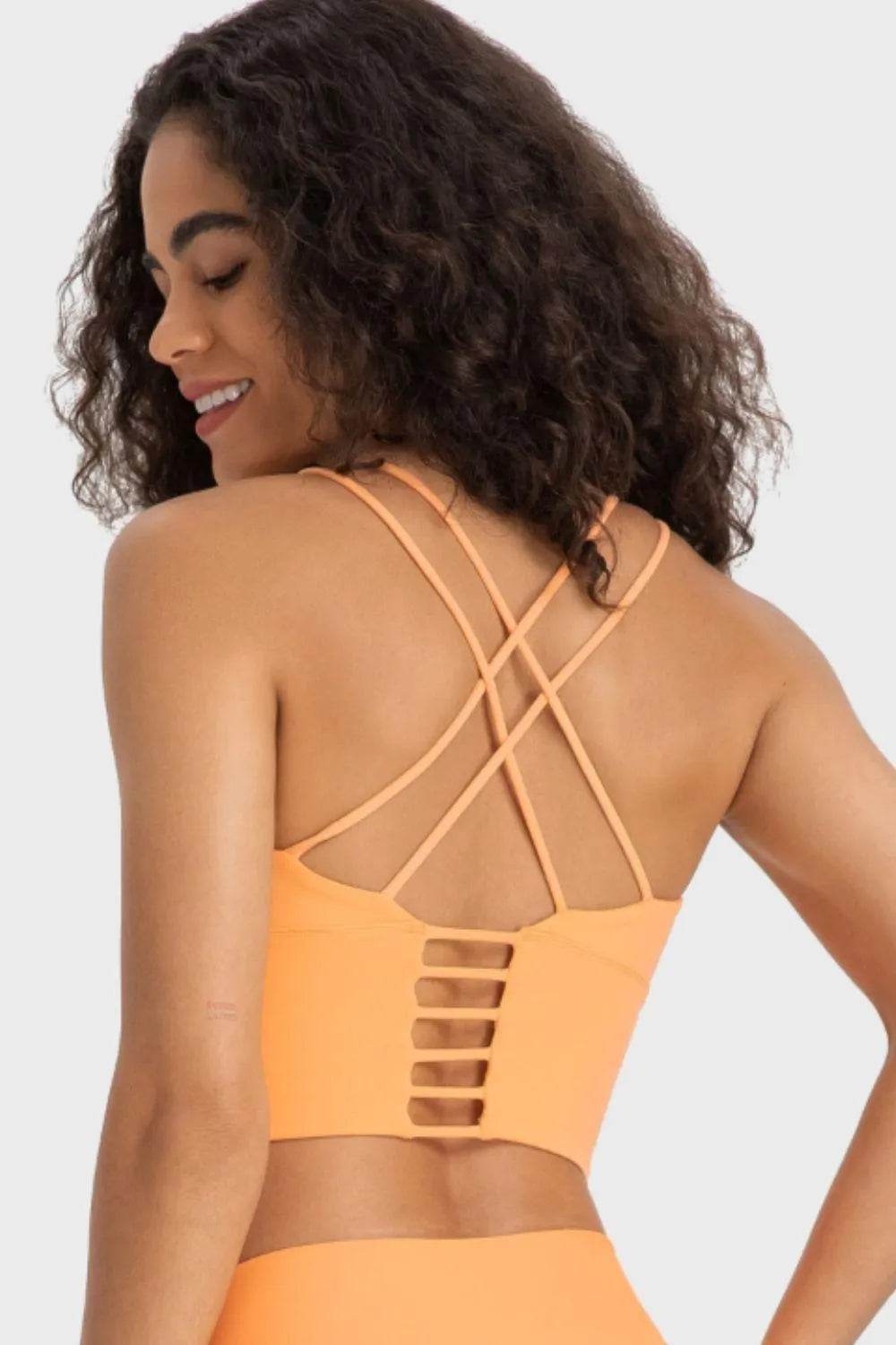 Crisscross Back Ladder Detail Sports Bra – Stylish Supportive Activewear for Women - Bona Fide Fashion