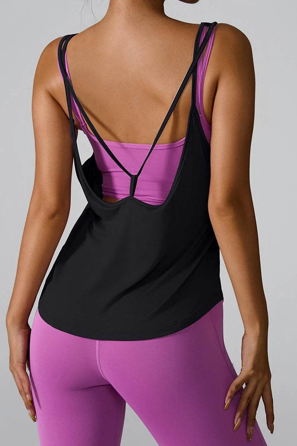 Crisscross Round Neck Active Tank – Lightweight Workout Top for Women - Bona Fide Fashion