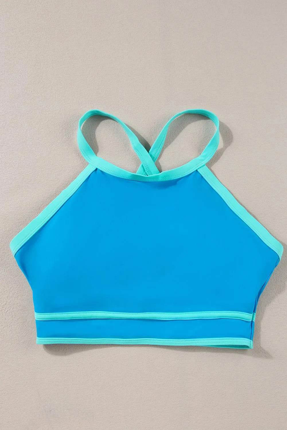 Crisscross Round Neck Two-Piece Swim Set – Stylish Women’s Bikini for Beach & Pool - Bona Fide Fashion