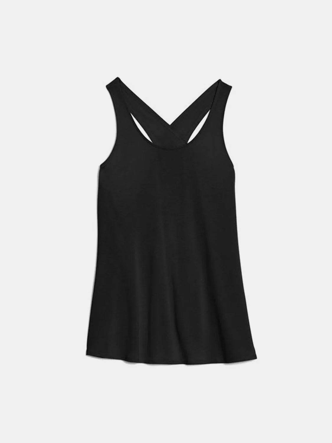 Crisscross Scoop Neck Active Tank Top for Women – Stylish Workout Wear - Bona Fide Fashion