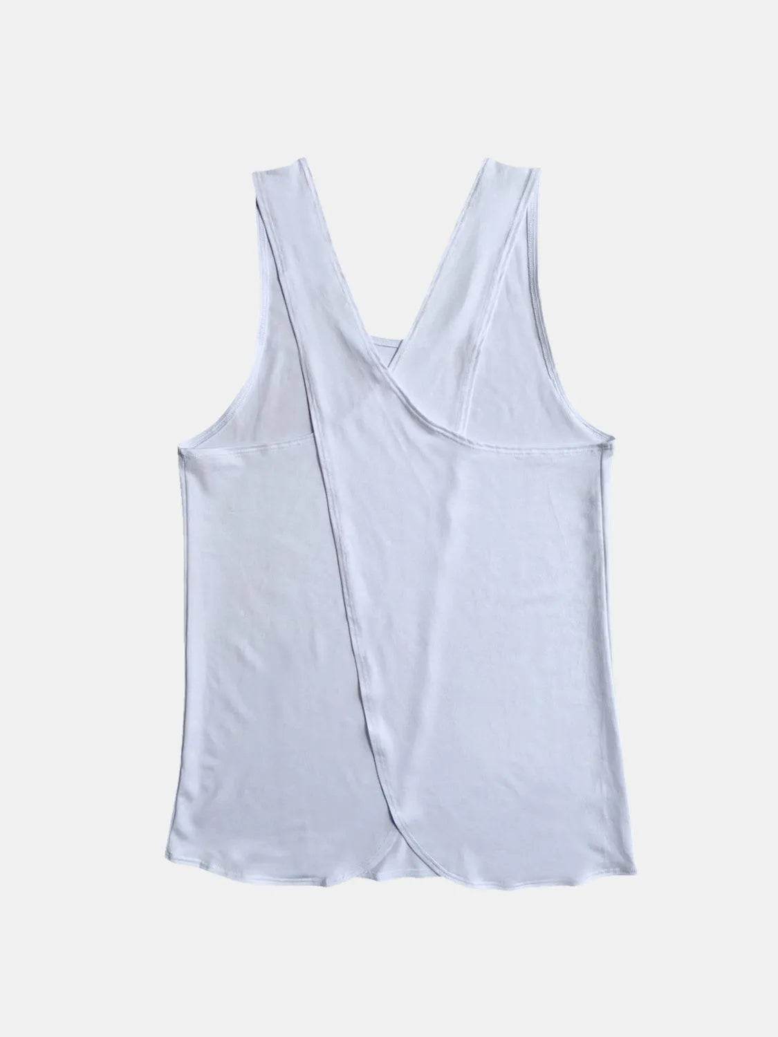 Crisscross Scoop Neck Active Tank Top for Women – Stylish Workout Wear - Bona Fide Fashion