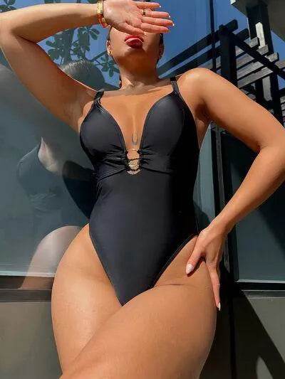 Bona Fide Fashion - Crisscross Spaghetti Strap Plunge One-Piece Swimwear - Women Fashion - Bona Fide Fashion