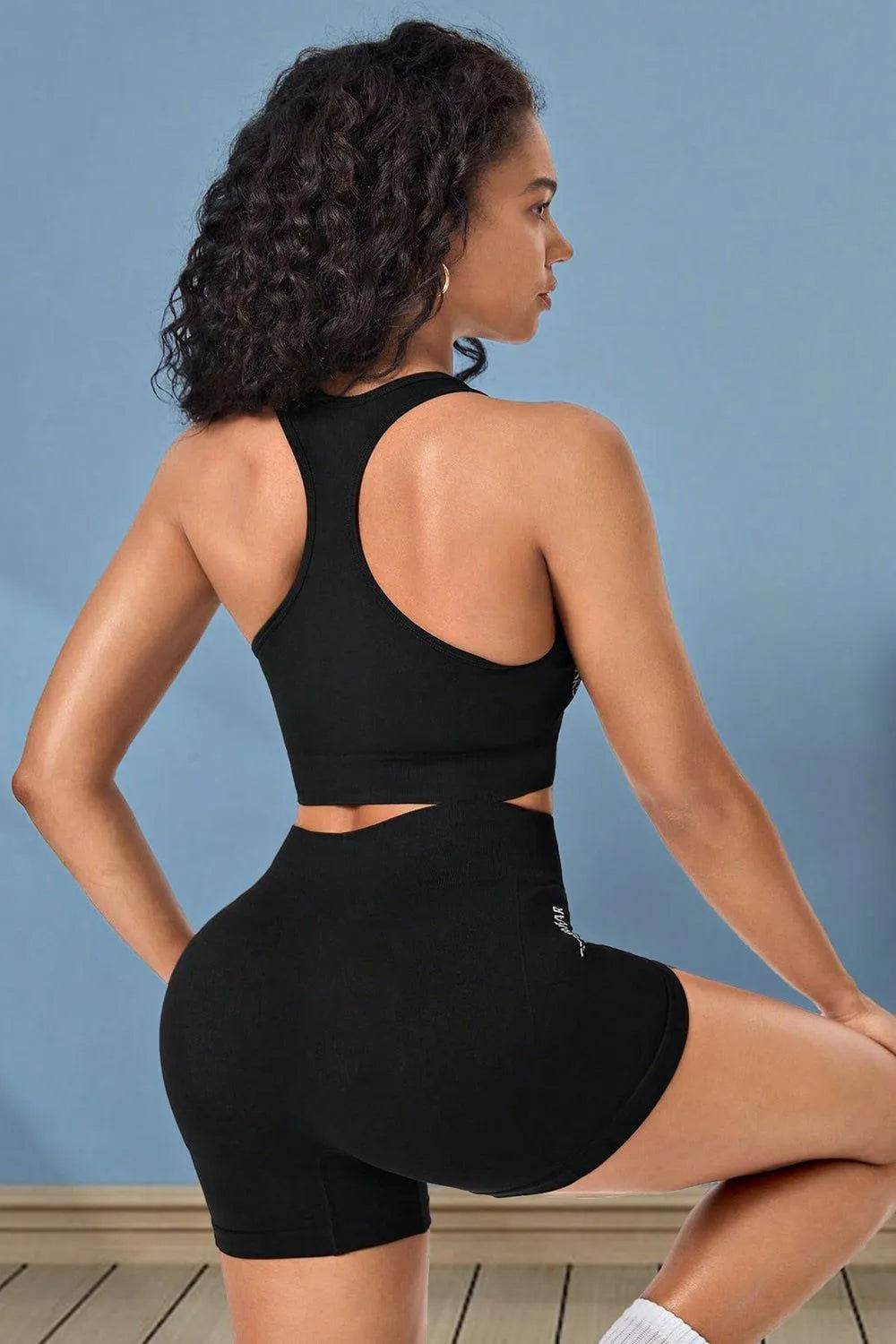 Bona Fide Fashion - Cropped Active Tank and Shorts Set - Women Fashion - Bona Fide Fashion