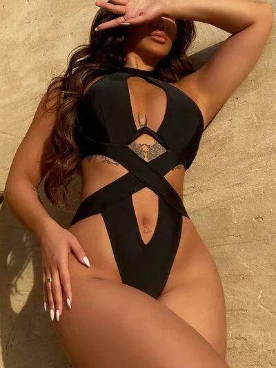 Cutout Halter Neck One-Piece Swimwear – Sleek & Sexy Swimsuit for Beach Days - Bona Fide Fashion