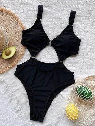 Bona Fide Fashion - Cutout Plunge One-Piece Swimwear - Women Fashion - Bona Fide Fashion