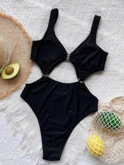 Bona Fide Fashion - Cutout Plunge One-Piece Swimwear - Women Fashion - Bona Fide Fashion