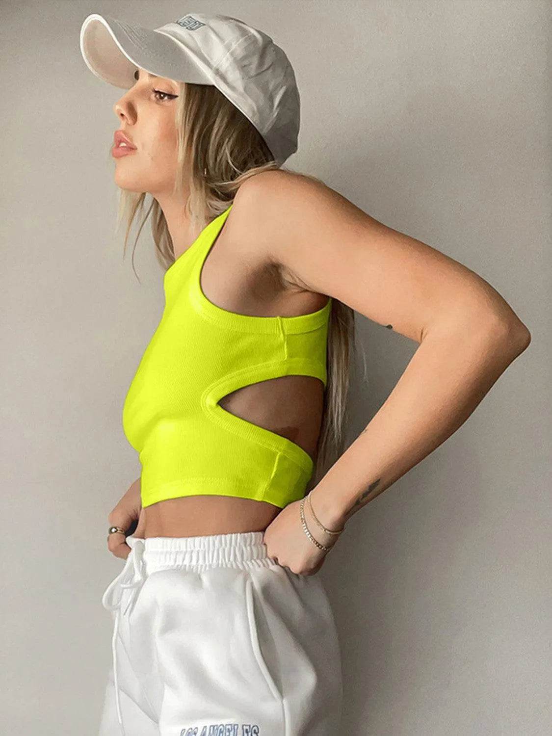 Bona Fide Fashion - Cutout Round Neck Tank - Women Fashion - Bona Fide Fashion
