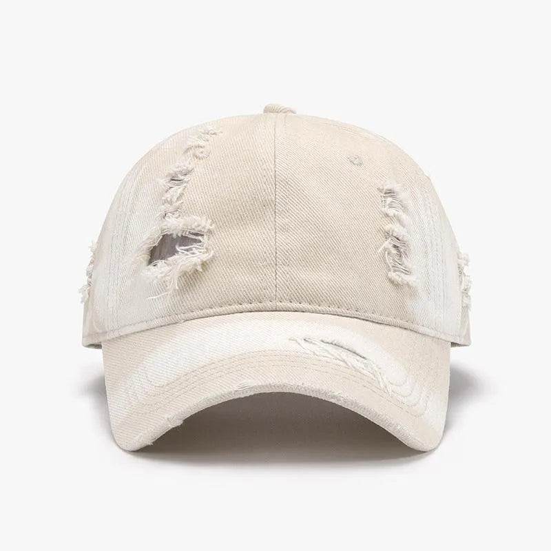 Bona Fide Fashion - Distressed Adjustable Cotton Baseball Cap - Women Fashion - Bona Fide Fashion