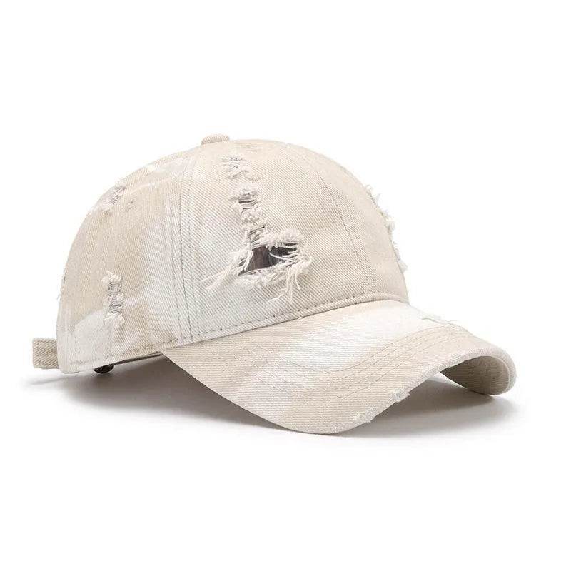 Bona Fide Fashion - Distressed Adjustable Cotton Baseball Cap - Women Fashion - Bona Fide Fashion