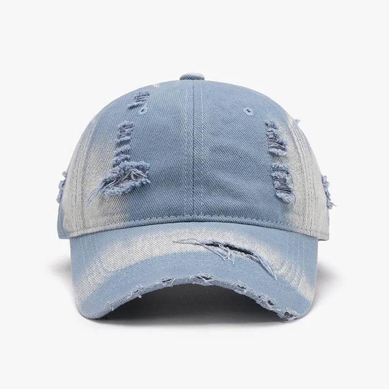 Bona Fide Fashion - Distressed Adjustable Cotton Baseball Cap - Women Fashion - Bona Fide Fashion