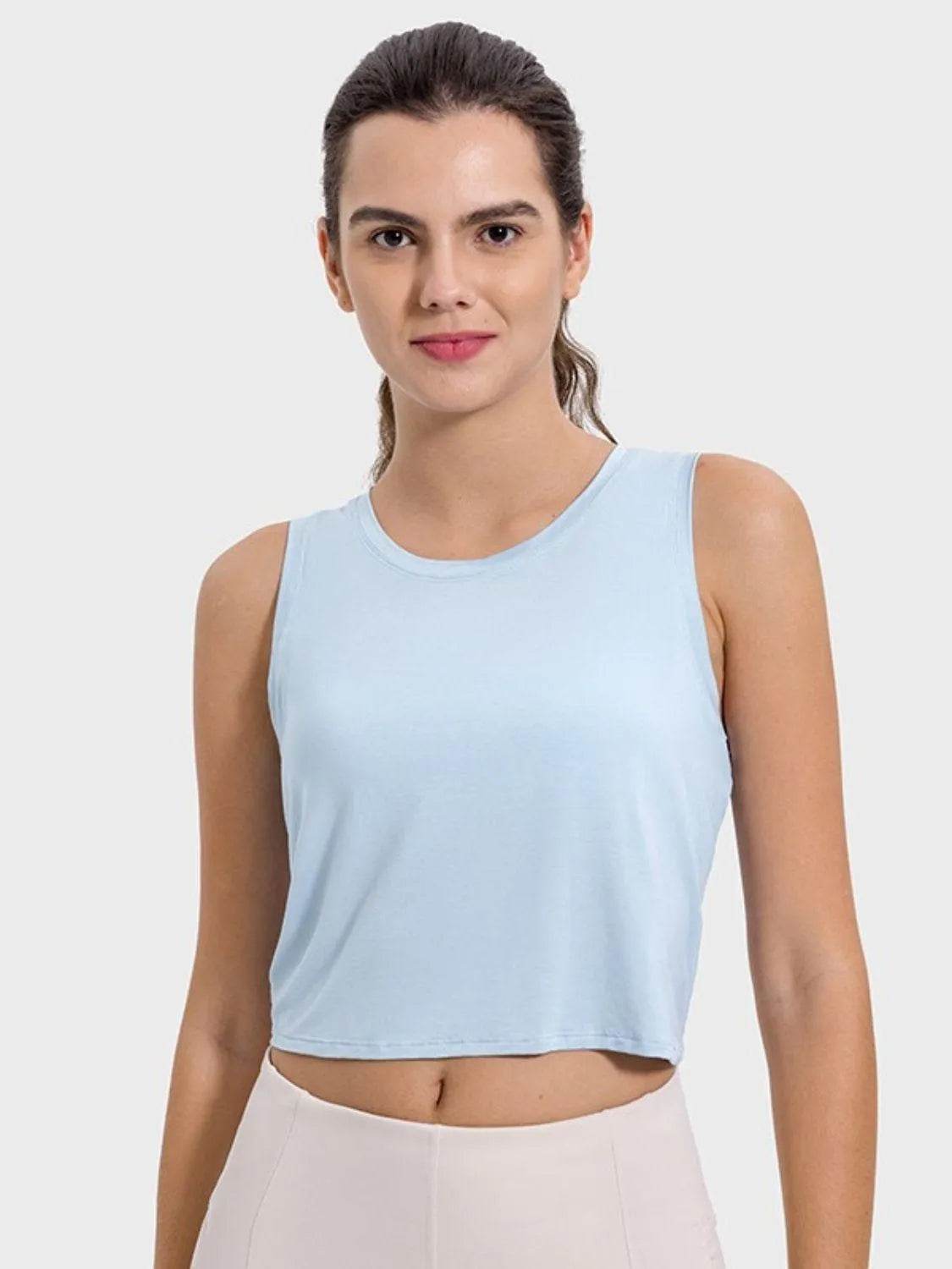 Drawstring Cutout Round Neck Active Tank – Stylish Workout Top for Women - Bona Fide Fashion