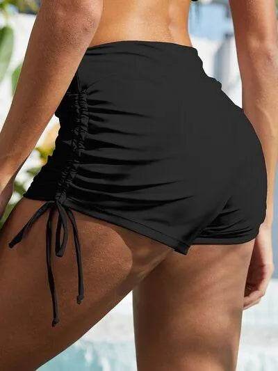 Drawstring Mid-Rise Waist Swim Shorts – Comfortable & Stylish Swim Bottoms for Women - Bona Fide Fashion
